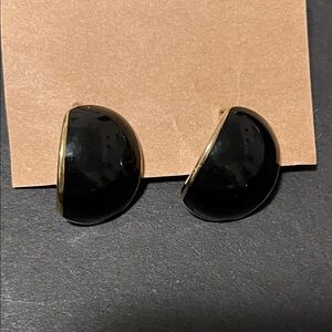 Napier Elegant Black and Gold Earrings